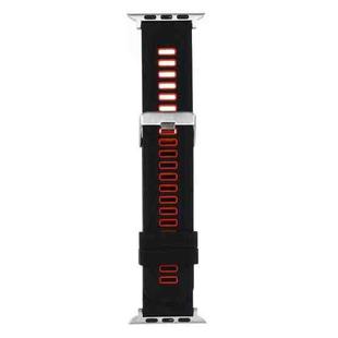 Two-color Silicone Watch Band For Apple Watch Series 8&7 41mm / SE 2&6&SE&5&4 40mm / 3&2&1 38mm(Black Red)