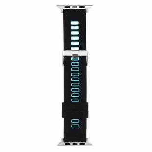 Two-color Silicone Watch Band For Apple Watch Series 8&7 41mm / SE 2&6&SE&5&4 40mm / 3&2&1 38mm(Black Blue)