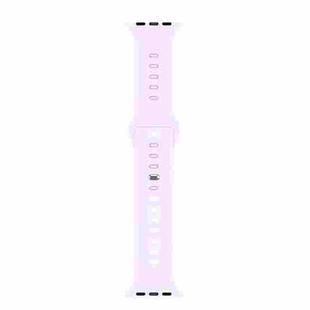 Liquid Silicone Watch Band For Apple Watch Series 8&7 41mm / SE 2&6&SE&5&4 40mm / 3&2&1 38mm(Lavender Purple)