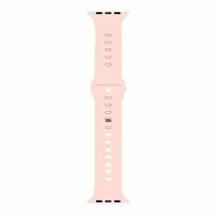 Liquid Silicone Watch Band For Apple Watch Series 8&7 41mm / SE 2&6&SE&5&4 40mm / 3&2&1 38mm(Light Pink)