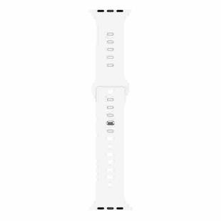 Liquid Silicone Watch Band For Apple Watch Series 8&7 41mm / SE 2&6&SE&5&4 40mm / 3&2&1 38mm(White)