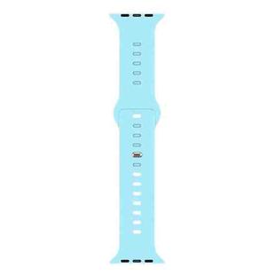 Liquid Silicone Watch Band For Apple Watch Series 8&7 41mm / SE 2&6&SE&5&4 40mm / 3&2&1 38mm(Sky Blue)