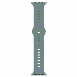 Liquid Silicone Watch Band For Apple Watch Ultra 49mm / Series 8&7 45mm / SE 2&6&SE&5&4 44mm / 3&2&1 42mm(Pine Green)