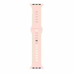 Liquid Silicone Watch Band For Apple Watch Ultra 49mm / Series 8&7 45mm / SE 2&6&SE&5&4 44mm / 3&2&1 42mm(Light Pink)