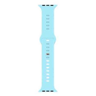 Liquid Silicone Watch Band For Apple Watch Ultra 49mm / Series 8&7 45mm / SE 2&6&SE&5&4 44mm / 3&2&1 42mm(Sky Blue)