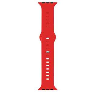 Liquid Silicone Watch Band For Apple Watch Ultra 49mm / Series 8&7 45mm / SE 2&6&SE&5&4 44mm / 3&2&1 42mm(Red)