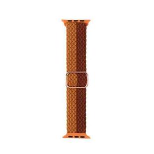 Nylon Braid Watch Band For Apple Watch Ultra 49mm / Series 8&7 45mm / SE 2&6&SE&5&4 44mm / 3&2&1 42mm(Orange+Brown)