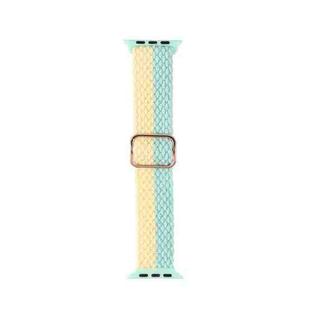 Nylon Braid Watch Band For Apple Watch Ultra 49mm / Series 8&7 45mm / SE 2&6&SE&5&4 44mm / 3&2&1 42mm(Yellow+Mint Green)