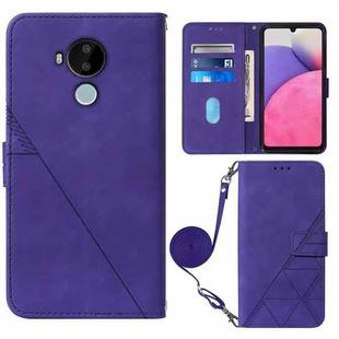 For Nokia C30 Crossbody 3D Embossed Flip Leather Phone Case(Purple)