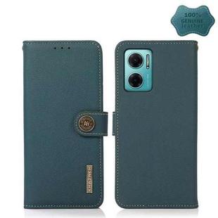 For Xiaomi Redmi Note 11E / Redmi 10 5G KHAZNEH Custer Genuine Leather RFID Phone Case(Green)