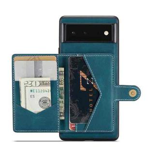 For Google Pixel 7 Pro 5G JEEHOOD Retro Magnetic Detachable Wallet Phone Case(Blue)