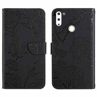 For Gigaset GS4 Skin Feel Butterfly Peony Embossed Leather Phone Case(Black)
