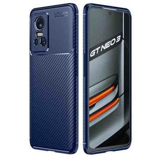 For OPPO Realme GT Neo3 Carbon Fiber Texture Shockproof TPU Phone Case(Blue)