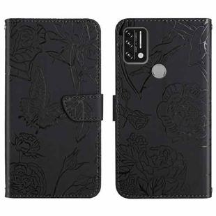 For Umidigi A7 Skin Feel Butterfly Peony Embossed Leather Phone Case(Black)