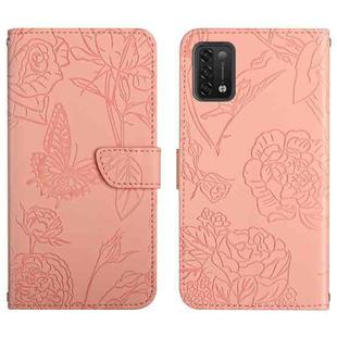 For Umidigi Power 5 Skin Feel Butterfly Peony Embossed Leather Phone Case(Pink)