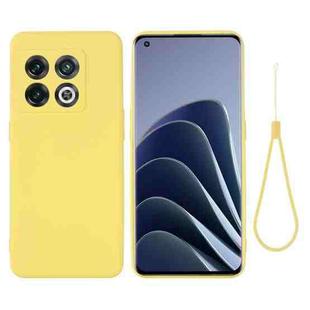 For OnePlus 10 Pro Pure Color Liquid Silicone Shockproof Phone Case(Yellow)