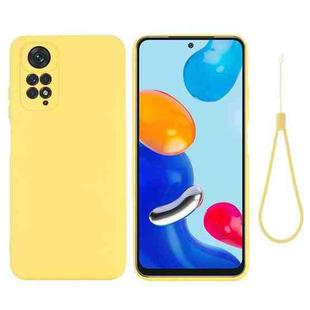 For Xiaomi Redmi Note 11 Pro 4G / 5G Pure Color Liquid Silicone Shockproof Phone Case(Yellow)