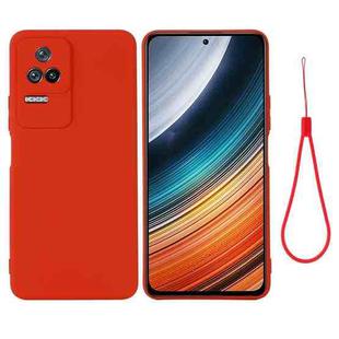 For Xiaomi Redmi K40S Pure Color Liquid Silicone Shockproof Phone Case(Red)