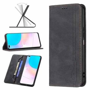 For Honor 50 Lite Magnetic RFID Blocking Anti-Theft Leather Phone Case(Black)