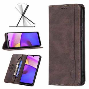 For Motorola Moto E40 / E30 Magnetic RFID Blocking Anti-Theft Leather Phone Case(Brown)