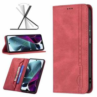 For Motorola Moto G200 5G / Edge S30 5G Magnetic RFID Blocking Anti-Theft Leather Phone Case(Red)