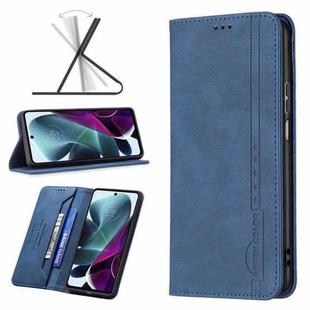 For Motorola Moto G200 5G / Edge S30 5G Magnetic RFID Blocking Anti-Theft Leather Phone Case(Blue)