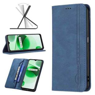 For OPPO Realme C35 Magnetic RFID Blocking Anti-Theft Leather Phone Case(Blue)