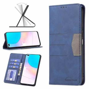 For Honor 50 Lite / Huawei nova 8i Magnetic Splicing Leather Phone Case(Blue)