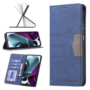 For Motorola Moto G200 5G / Edge S30 5G Magnetic Splicing Leather Phone Case(Blue)