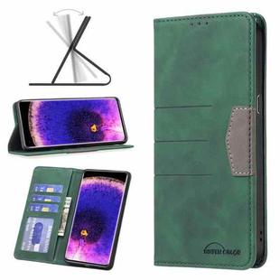 For OPPO Find X5 Magnetic Splicing Leather Phone Case(Green)