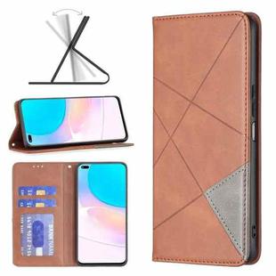 For Honor 50 Lite / Huawei nova 8i Prismatic Invisible Magnetic Leather Phone Case(Brown)