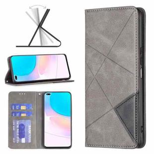 For Honor 50 Lite / Huawei nova 8i Prismatic Invisible Magnetic Leather Phone Case(Grey)