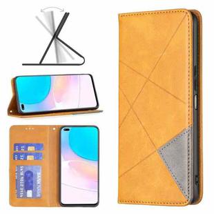 For Honor 50 Lite / Huawei nova 8i Prismatic Invisible Magnetic Leather Phone Case(Yellow)