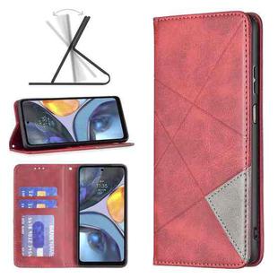 For Motorola Moto G22 Prismatic Invisible Magnetic Leather Phone Case(Red)