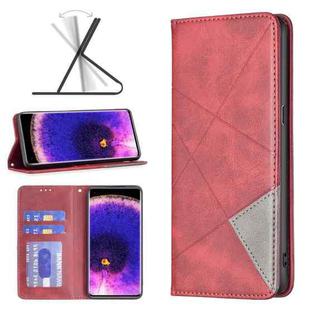 For OPPO Find X5 Prismatic Invisible Magnetic Leather Phone Case(Red)