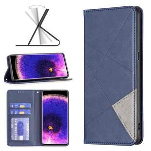 For OPPO Find X5 Prismatic Invisible Magnetic Leather Phone Case(Blue)