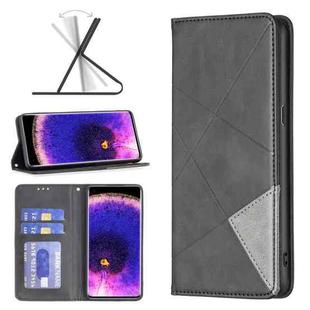 For OPPO Find X5 Prismatic Invisible Magnetic Leather Phone Case(Black)