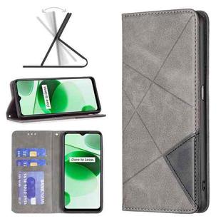 For OPPO Realme C35 Prismatic Invisible Magnetic Leather Phone Case(Grey)