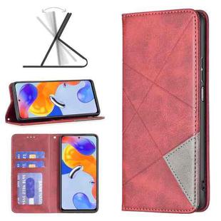 For Xiaomi Redmi Note 11 Pro Global Prismatic Invisible Magnetic Leather Phone Case(Red)