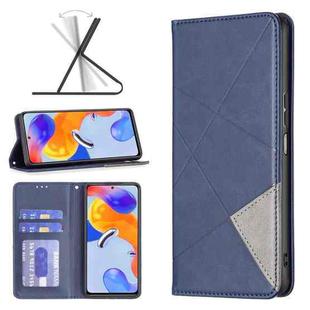 For Xiaomi Redmi Note 11 Pro Global Prismatic Invisible Magnetic Leather Phone Case(Blue)
