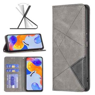 For Xiaomi Redmi Note 11 Pro Global Prismatic Invisible Magnetic Leather Phone Case(Grey)