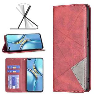 For Honor X20 Prismatic Invisible Magnetic Leather Phone Case(Red)