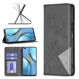 For Honor X20 Prismatic Invisible Magnetic Leather Phone Case(Black)