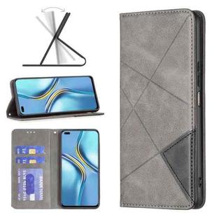 For Honor X20 Prismatic Invisible Magnetic Leather Phone Case(Grey)