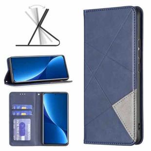 For Xiaomi 12 Pro Prismatic Invisible Magnetic Leather Phone Case(Blue)