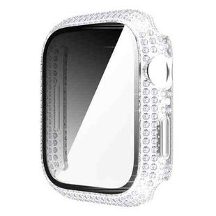 Diamond PC + Tempered Glass Watch Case For Apple Watch Series 8 / 7 45mm(Transparent)
