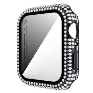 Diamond PC + Tempered Glass Watch Case For Apple Watch Series 6&SE&5&4 40mm(Black)