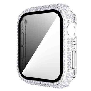 Diamond PC + Tempered Glass Watch Case For Apple Watch Series 6&SE&5&4 40mm(Transparent)