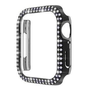 Double-Row Diamond PC Watch Case For Apple Watch Series 9 / 8 / 7 41mm(Black)