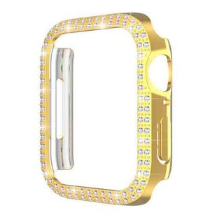 Double-Row Diamond PC Watch Case For Apple Watch Series 9 / 8 / 7 41mm(Gold)